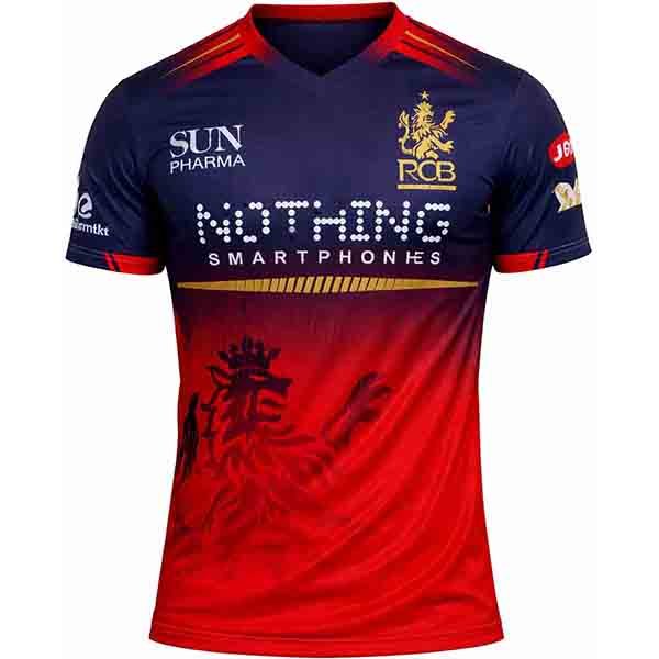Ryze Men Printed V Neck Polyester Red, Blue T-Shirt
