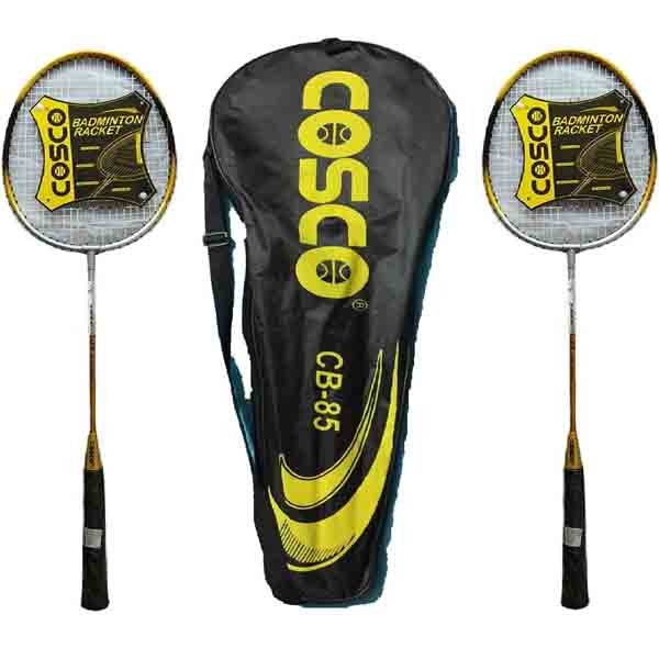COSCO CB-85 (Pair) Yellow Strung Badminton Racquet